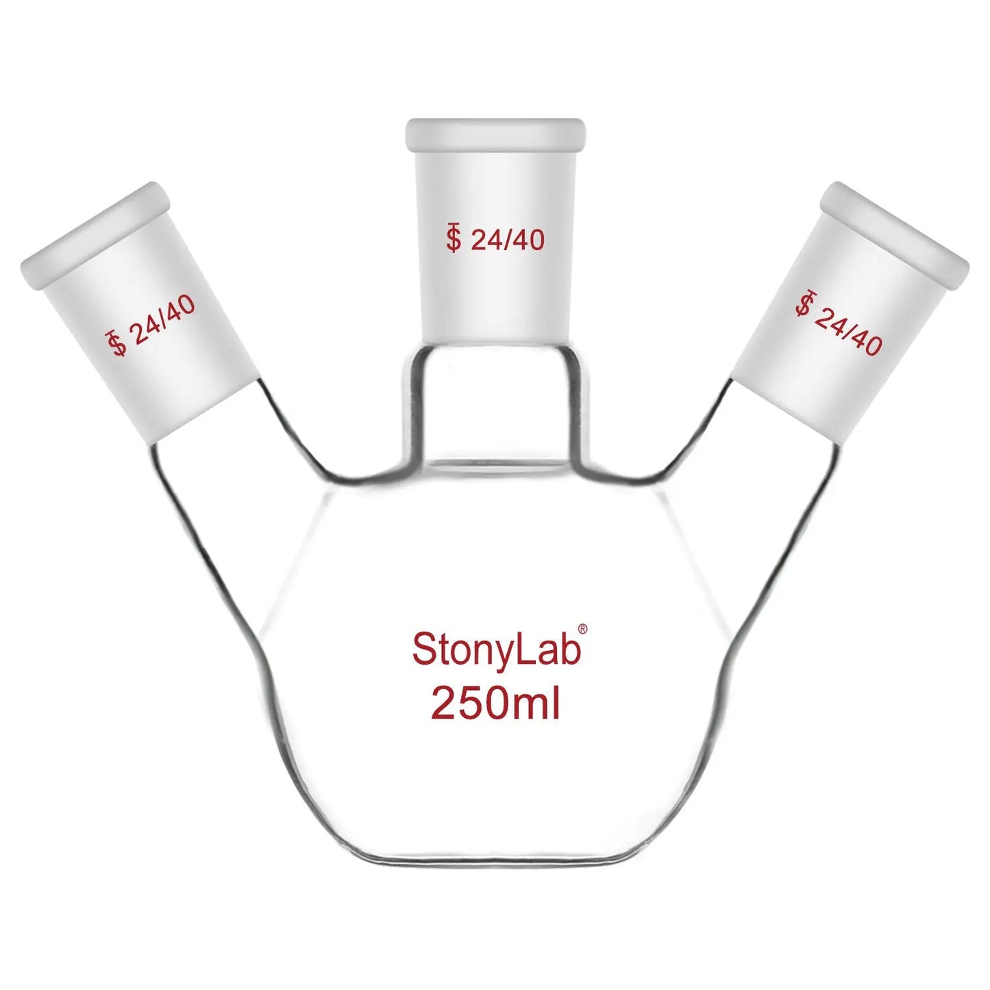 3 Neck Flat Bottom Flask, 24/40 Joint, 50-2000 ml  250-ml