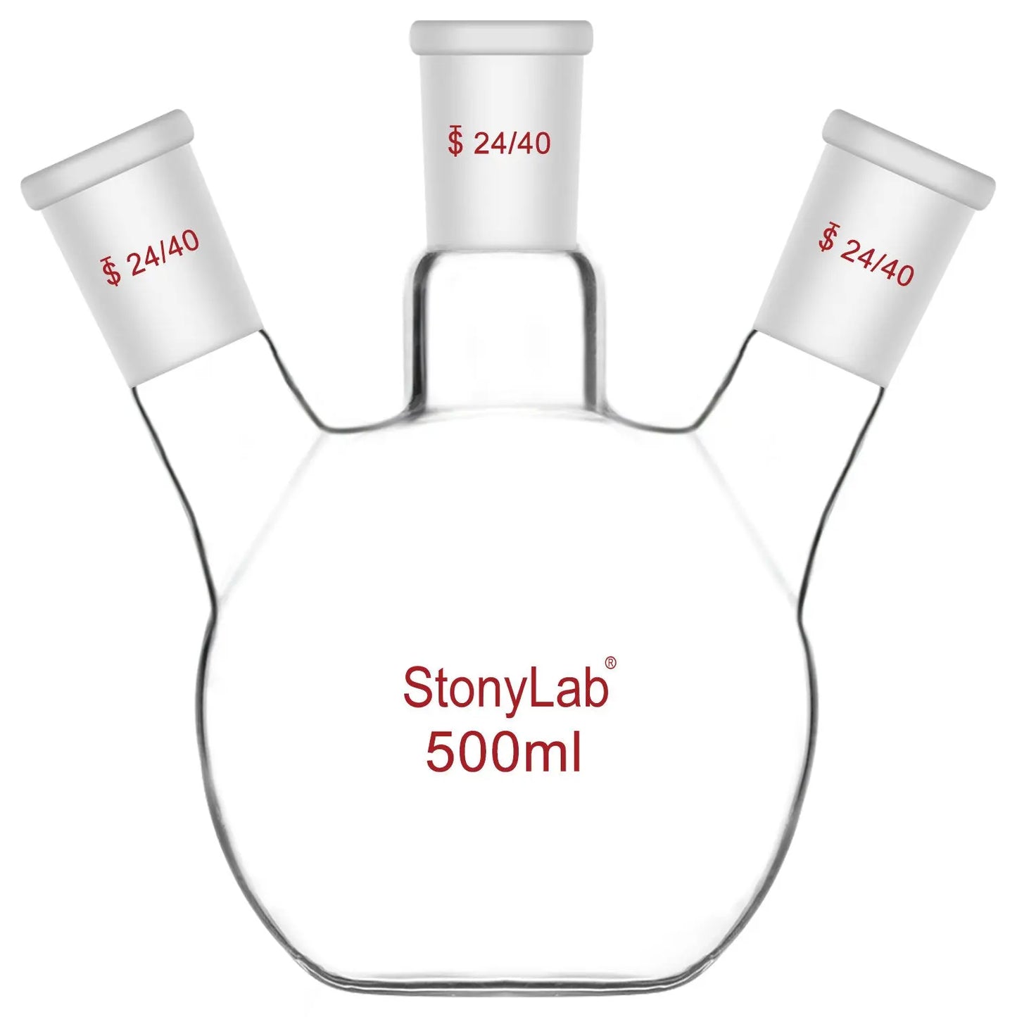 3 Neck Flat Bottom Flask, 24/40 Joint, 50-2000 ml  500-ml