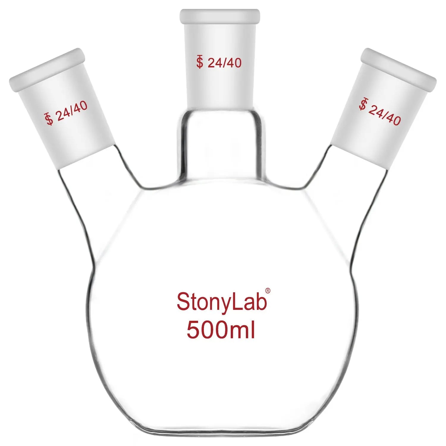 3 Neck Flat Bottom Flask, 24/40 Joint, 50-2000 ml  500-ml