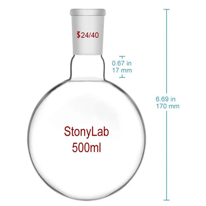 Short Neck Round Bottom Flask, 24/40 Joint, 50-2000 ml Flasks - Round Bottom