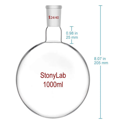 Short Neck Round Bottom Flask, 24/40 Joint, 50-2000 ml Flasks - Round Bottom