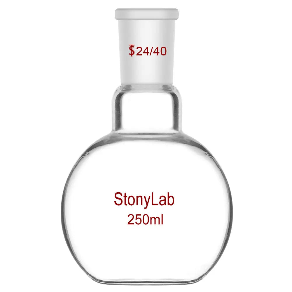 Single Neck Flat Bottom Flask, 24/40 Joint, 50-5000 ml - StonyLab Flasks - Flat Bottom 250-ml