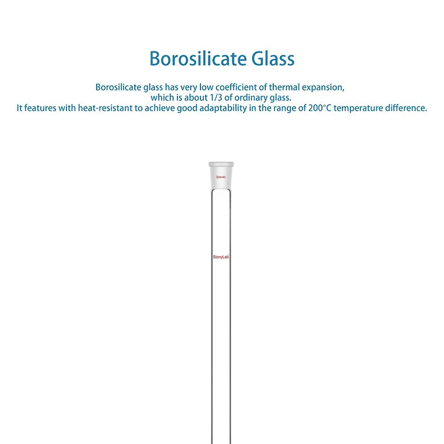 Chromatography Column, 25.4 mm Inner Diameter, (G2) 40-80 μm Pore Size, 24/40 Joint, Effective Length 203-457 mm Chromatography - Chromatography Column