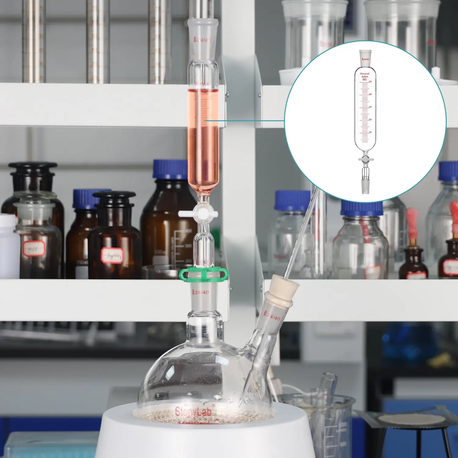 Detailed structural assembly component for StonyLab Addition Funnel