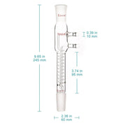 Close-up view showing the precise design and material of StonyLab Glass Dimroth Coil Reflux Condenser with 24