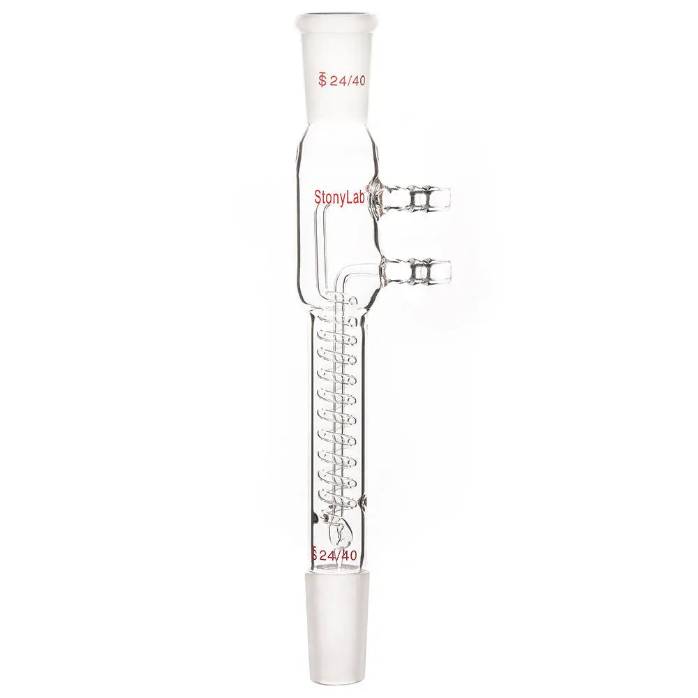 StonyLab Glass Dimroth Coil Reflux Condenser with 24 for professional laboratory applications