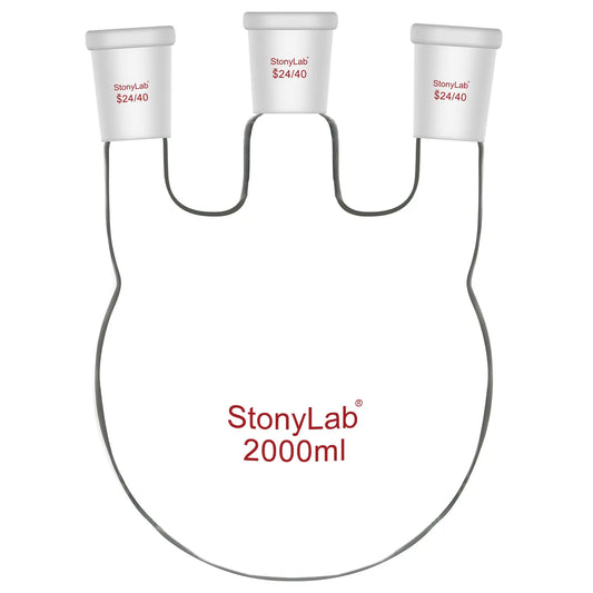 3 Straight Neck Round Bottom Flask, 24/40 Joints, 250-2000ml Round Bottom Flasks 2000-ml