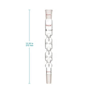 Close-up view showing the precise design and material of StonyLab Glass 3 Section Snyder Distilling Column with 24