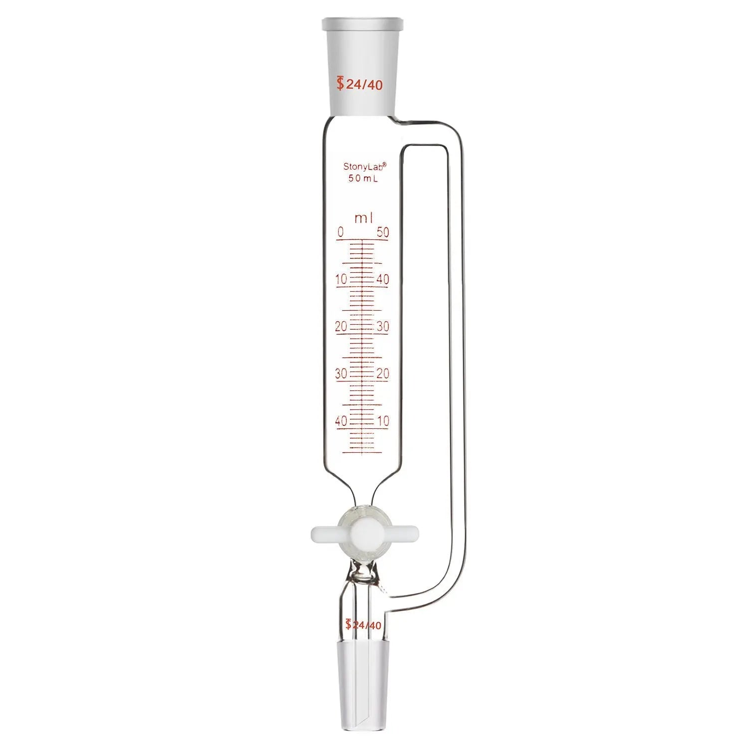 Comprehensive product view and setup components for StonyLab Pressure Equalizing Graduated Addition Funnel with 24