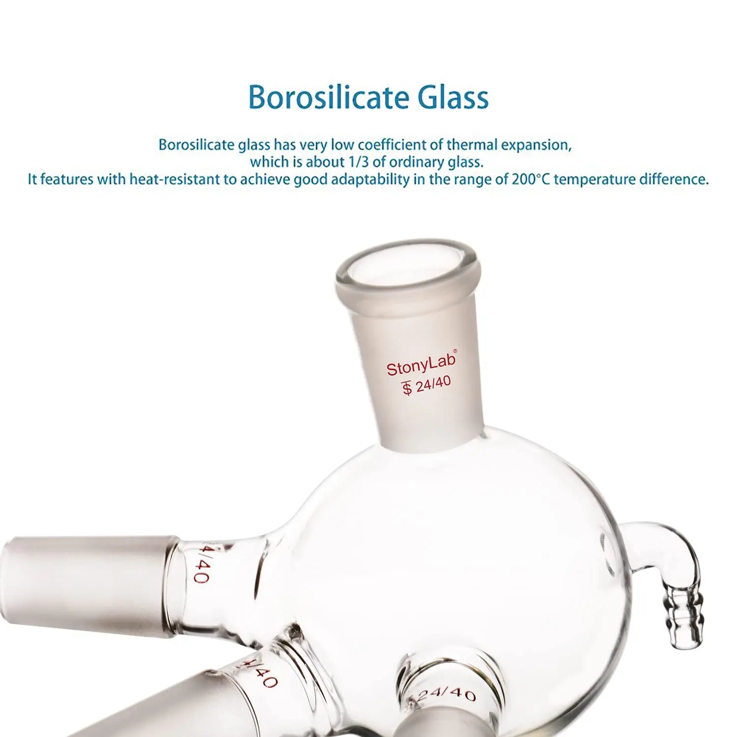 StonyLab Glass Distilling Receiver heavy duty chemical processing configuration