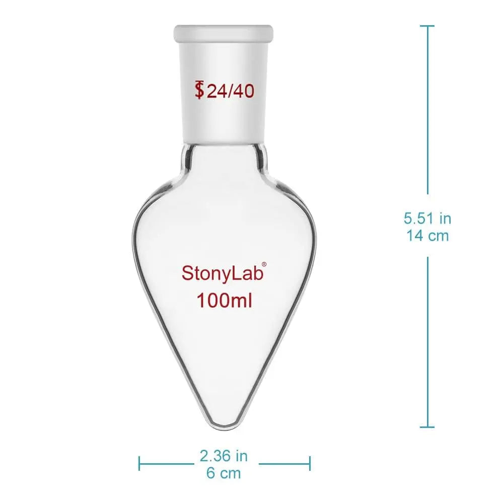 Single Neck Recovery Flask, 24/40 Standard Joint, 10-1000 ml - StonyLab Flasks - Recovery 100-ml