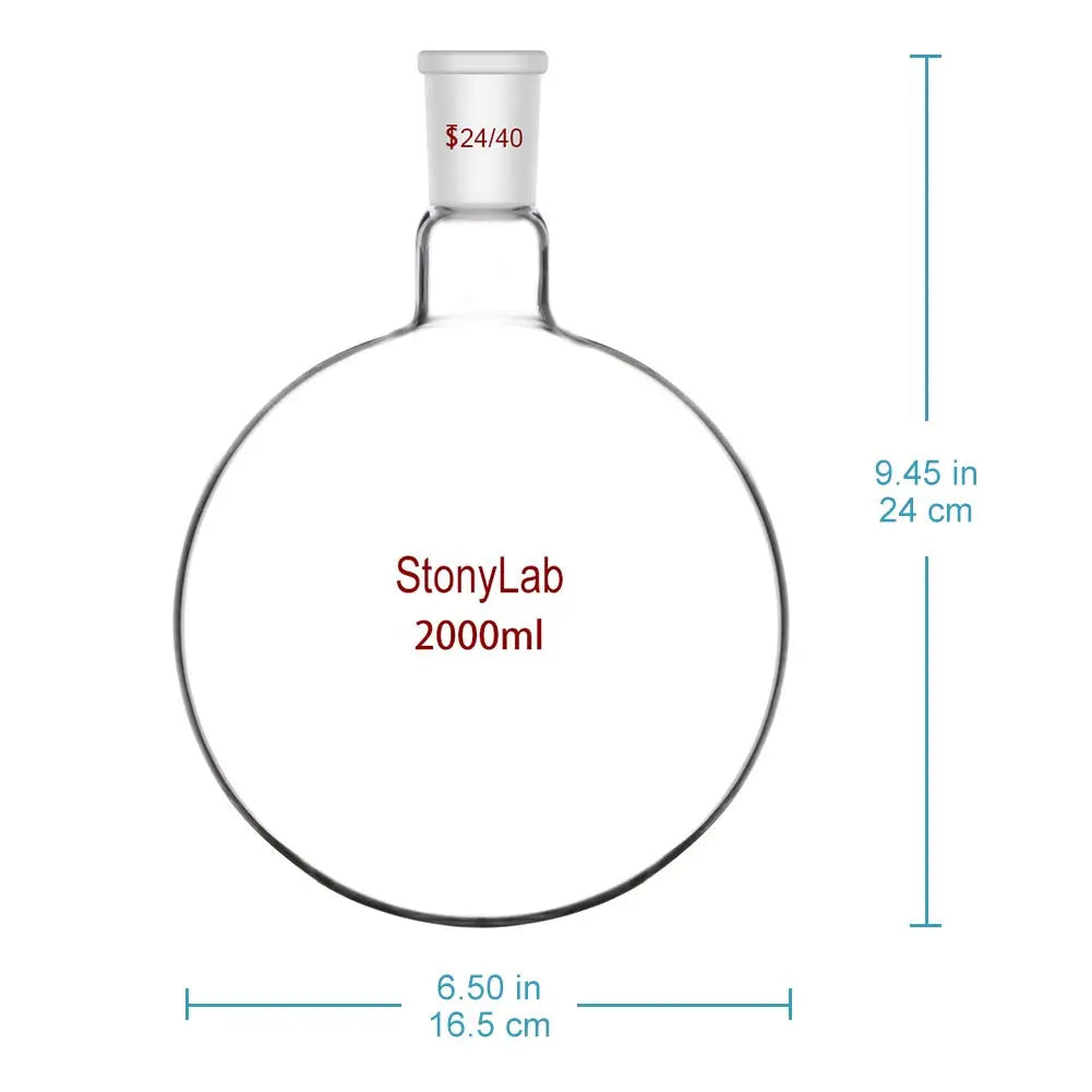 Single Neck Round Bottom Flask with 24/40 Standard Taper Outer Joint, 50-5000 ml Flasks - Round Bottom