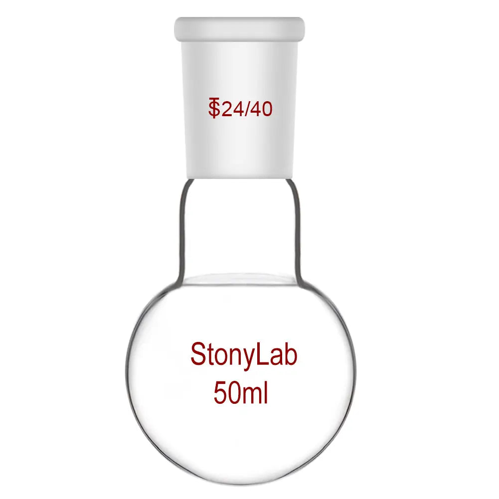 Single Neck Round Bottom Flask with 24/40 Standard Taper Outer Joint, 50-5000 ml - StonyLab Flasks - Round Bottom 50-ml