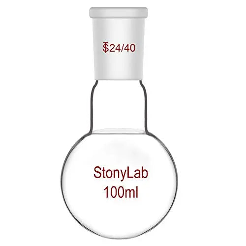 Single Neck Round Bottom Flask with 24/40 Standard Taper Outer Joint, 50-5000 ml - StonyLab Flasks - Round Bottom 100-ml