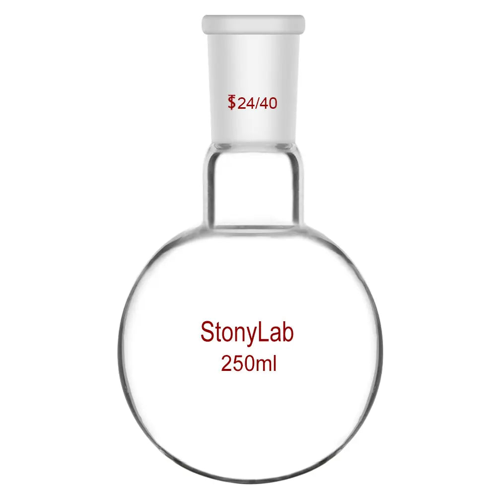 Single Neck Round Bottom Flask with 24/40 Standard Taper Outer Joint, 50-5000 ml - StonyLab Flasks - Round Bottom 250-ml