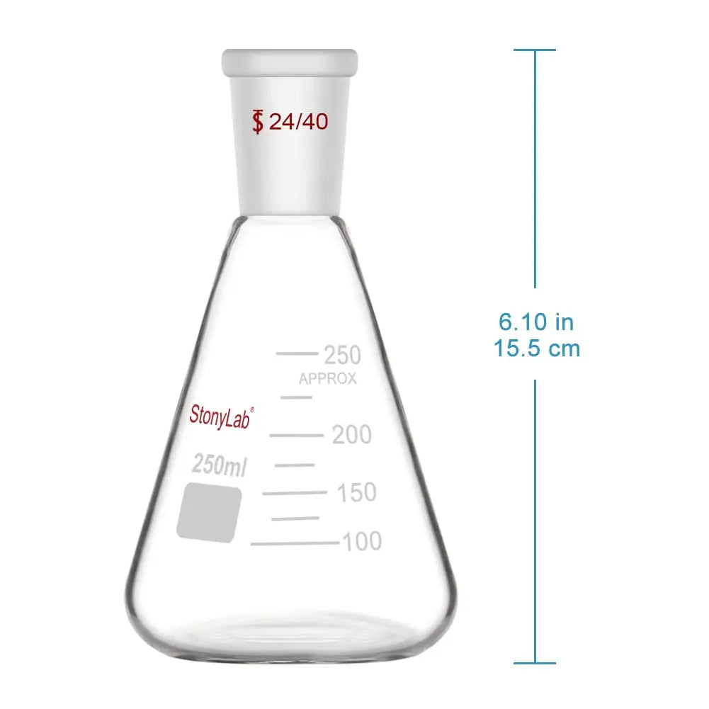 Glass Erlenmeyer Flask with 24/40 Standard Taper Outer Joint,50 ml Flasks - Erlenmeyer