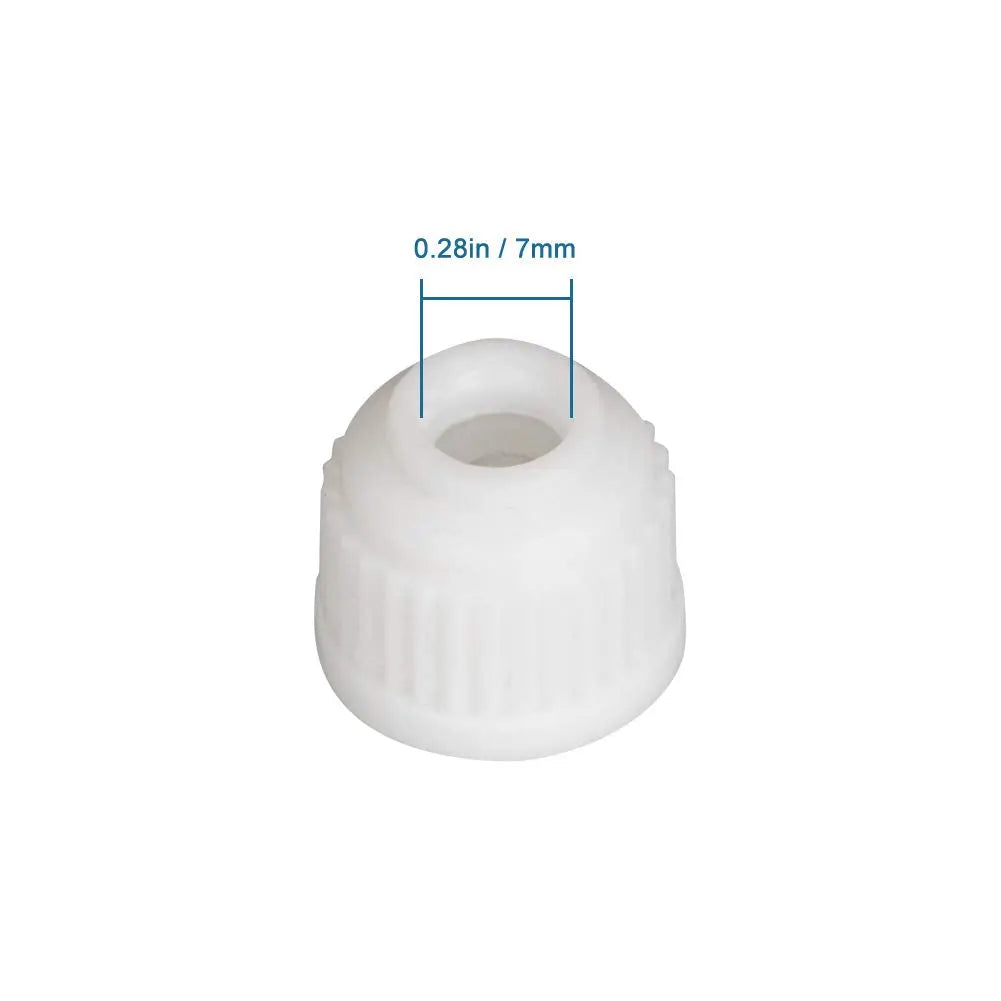 Close-up view showing the precise design and material of StonyLab Plastic Screw Caps