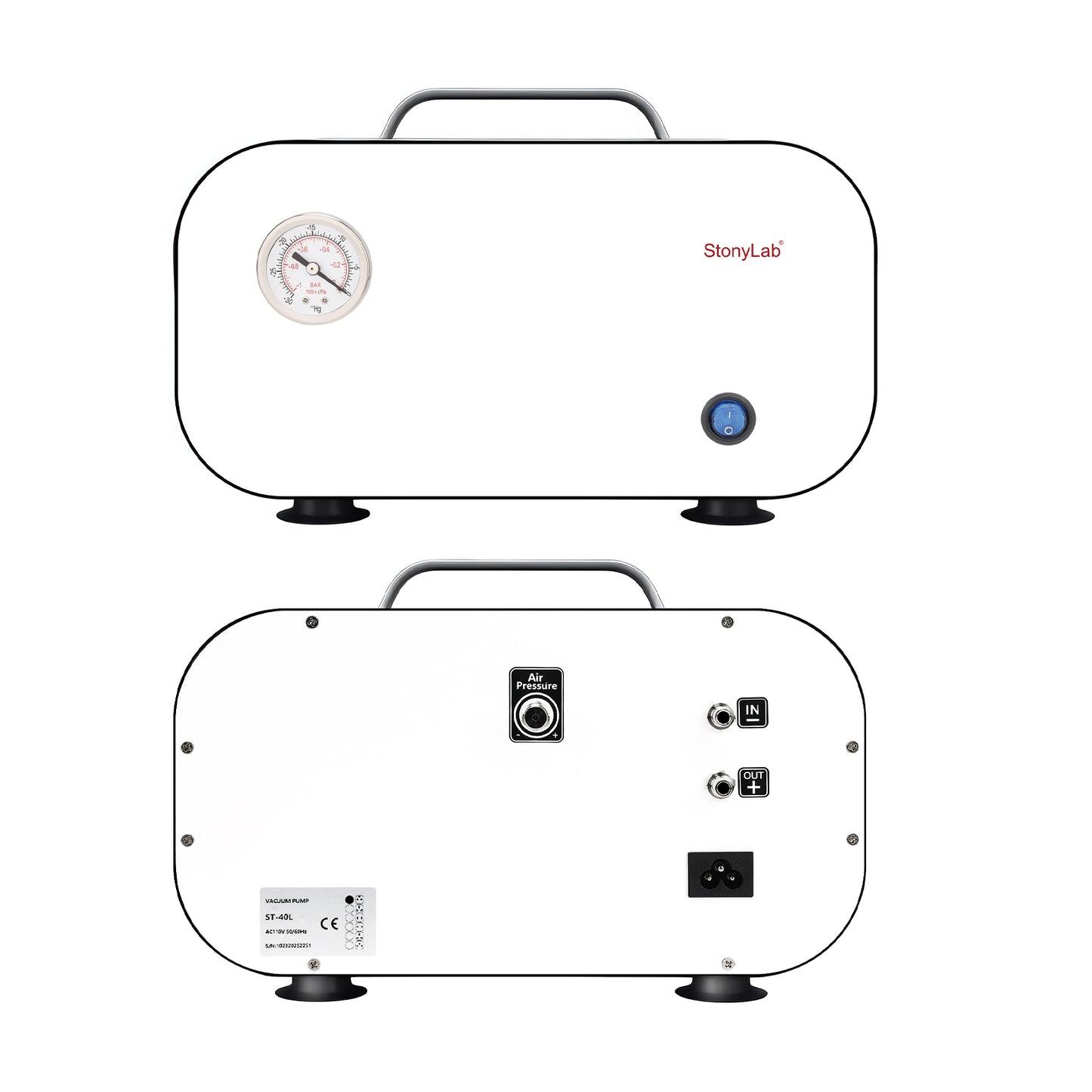 Oil-Free Diaphragm Vacuum Pump, 0.075-0.088 MPa, 10-55 L/min, Compatible with 110-220V