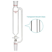 Side view and dimensional layout of the durable StonyLab Pressure Equalizing Addition Funnel