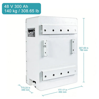 48 V (51.2 V) LiFePO₄ wall-mounted energy storage system, 100–300 Ah, 5–15 kWh, with built-in BMS and smart monitoring StonyLab