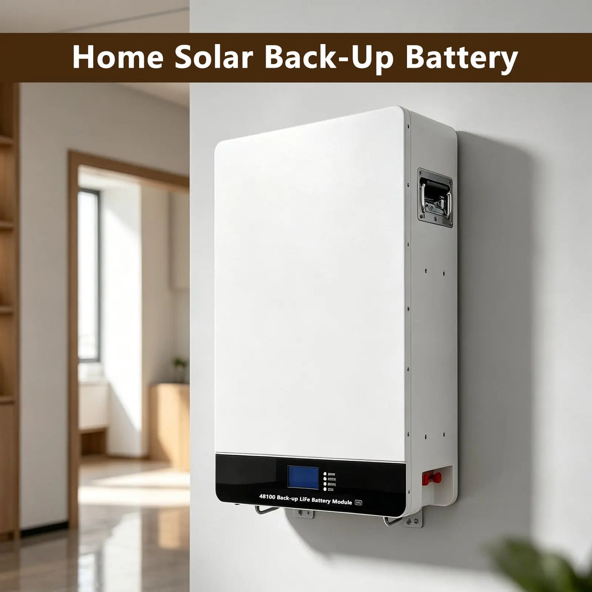 48 V (51.2 V) LiFePO₄ wall-mounted energy storage system, 100–300 Ah, 5–15 kWh, with built-in BMS and smart monitoring StonyLab