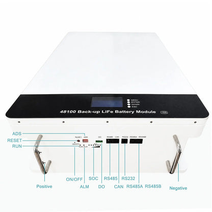 48 V (51.2 V) LiFePO₄ wall-mounted energy storage system, 100–300 Ah, 5–15 kWh, with built-in BMS and smart monitoring StonyLab