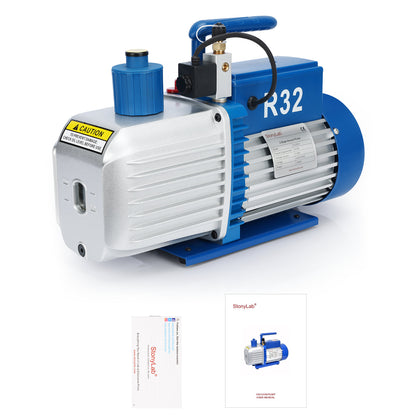 Two-Stage Rotary Vane Vacuum Pump, R32 Explosion-Proof, 10-15 Pa Vacuum, 2.5-7 CFM