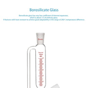 Side view and dimensional layout of the durable StonyLab Graduated Pressure Equalizing Addition Funnel