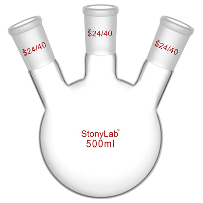 3 Neck Round Bottom Flask, 24/40 Joints, 50-5000 ml