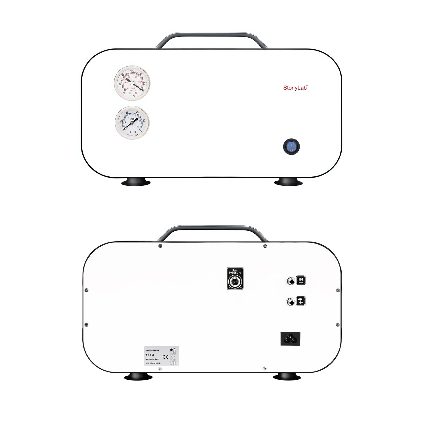 Oil-Free Diaphragm Vacuum Pump, 0.075-0.088 MPa, 10-55 L/min, Compatible with 110-220V