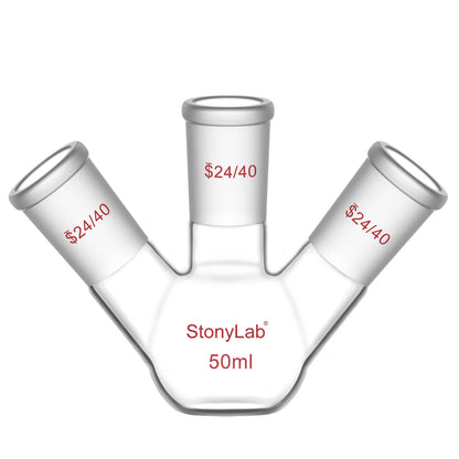 3 Neck Flat Bottom Flask, 24/40 Joint, 50-2000 ml