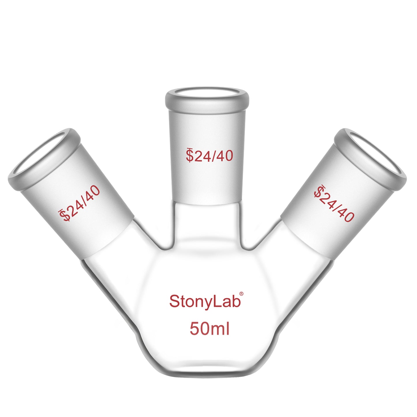 3-Neck Flat Bottom Flask, 24/40 Joint, 50-2000 ml
