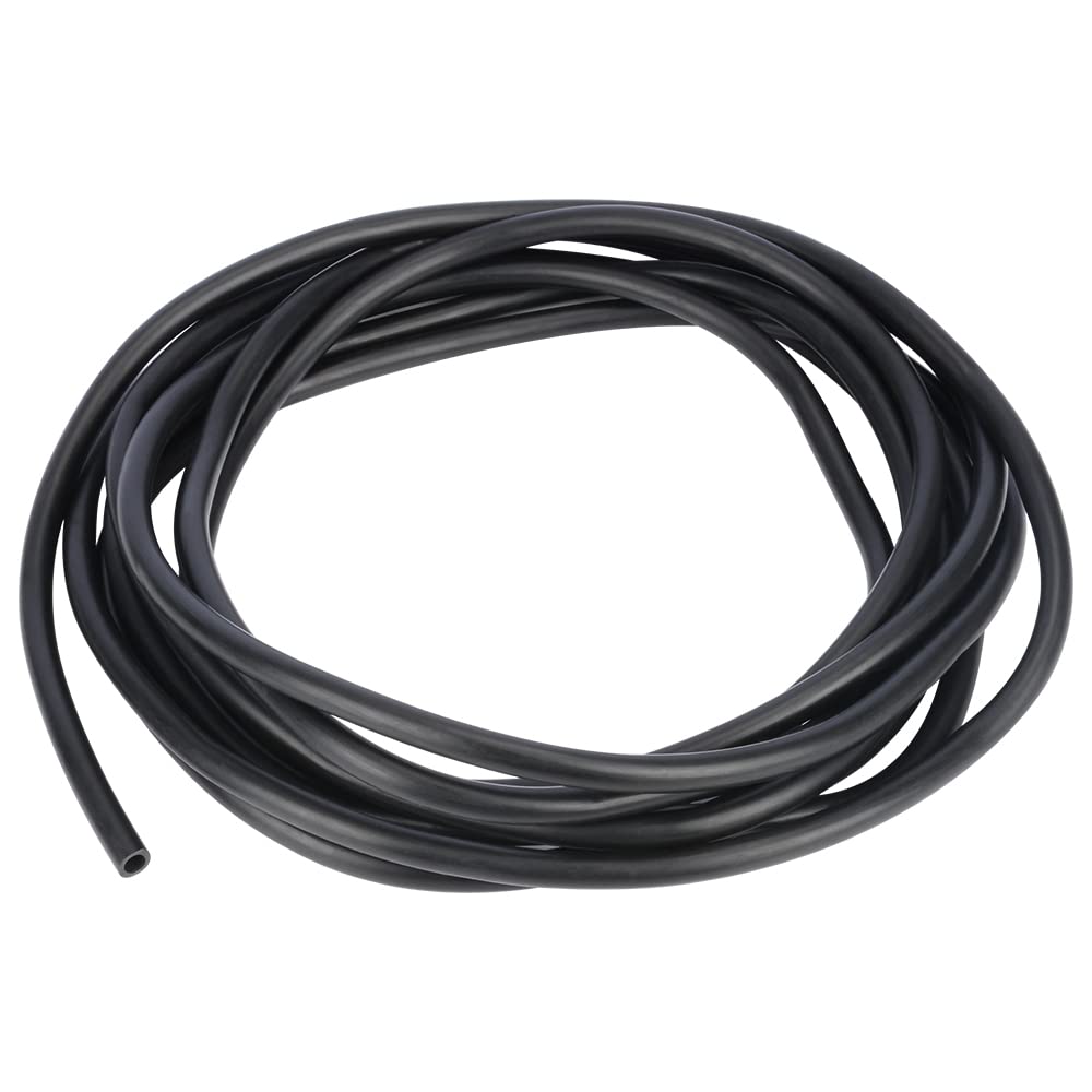 Black Rubber Tubing, 1/4-5/16 in ID x 3/8-15/32 in OD (6-8 mm x 9-12 mm), 1-5 m