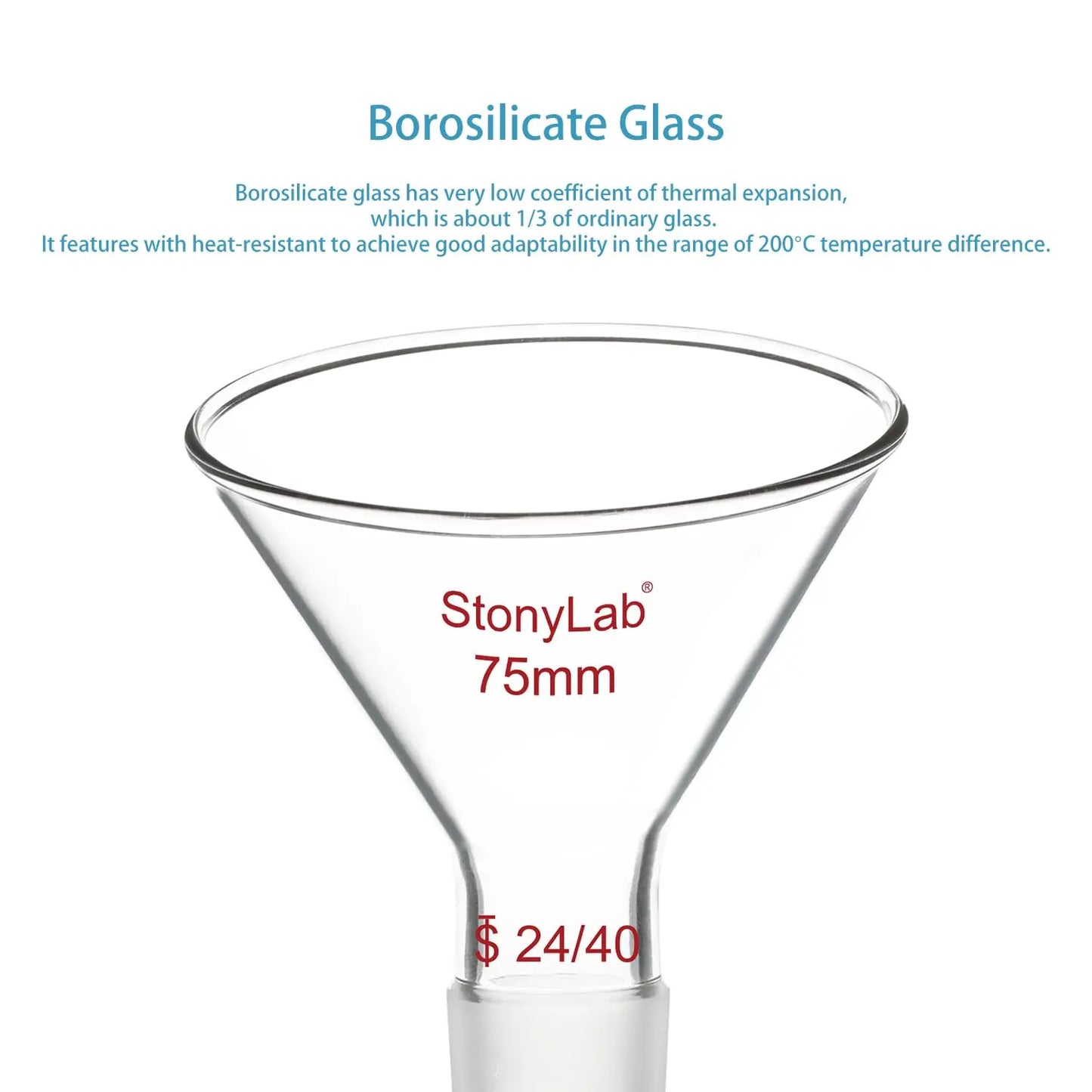 60 Offset Borosilicate Glass Powder Funnel Powder Funnels