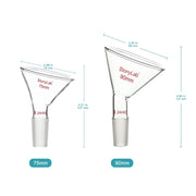 Close-up view showing the precise design and material of StonyLab 60¡ã Offset Borosilicate Glass Powder Funnel