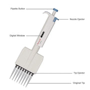 Side view and dimensional layout of the durable StonyLab 8-Channel Pipettor Controller