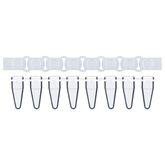 8-Strip PCR Tubes, 0.2 ml Thin-Wall Flat Cap, Transparent, 200-Pack Tube-PCR