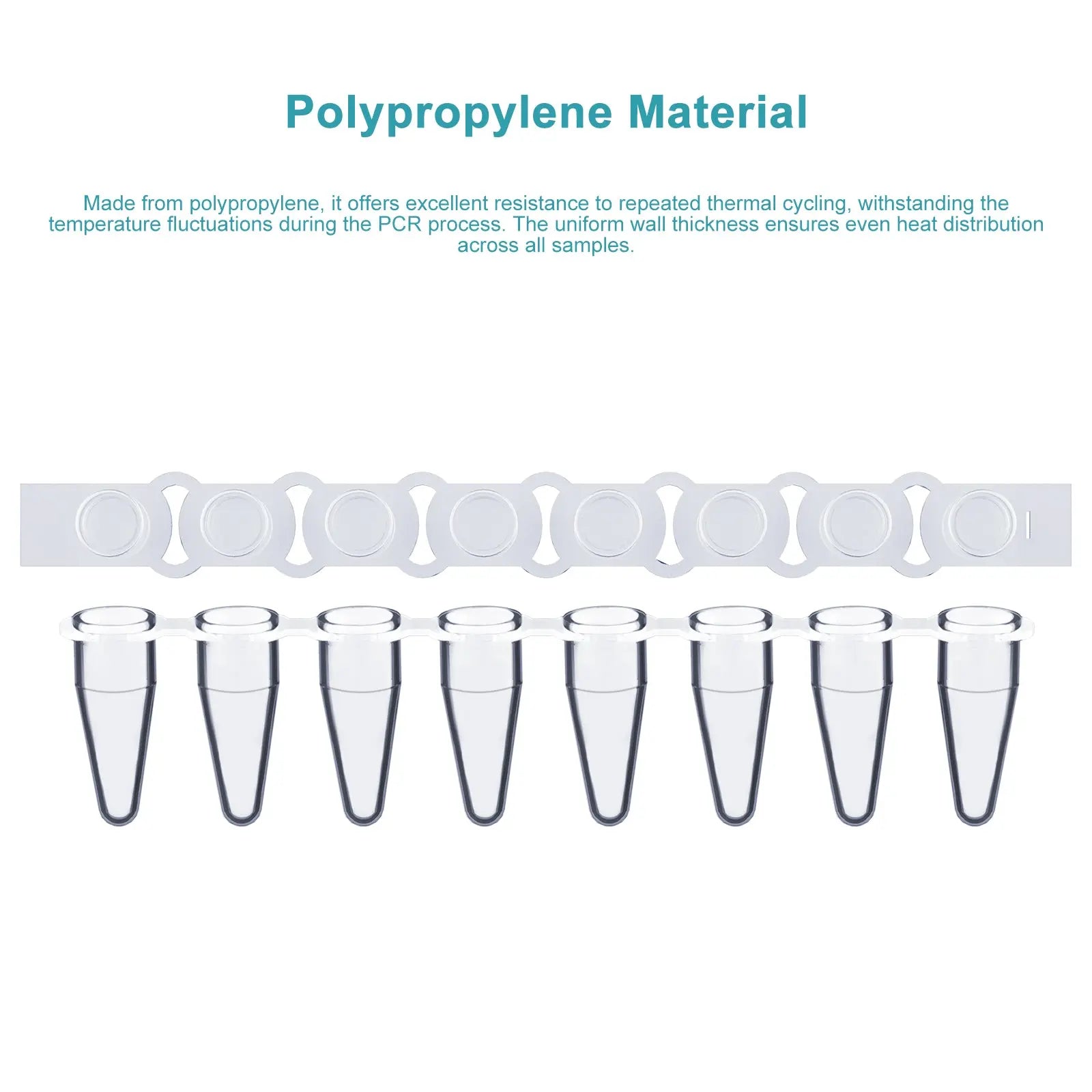 StonyLab 8-Strip PCR Tubes heavy duty chemical processing configuration