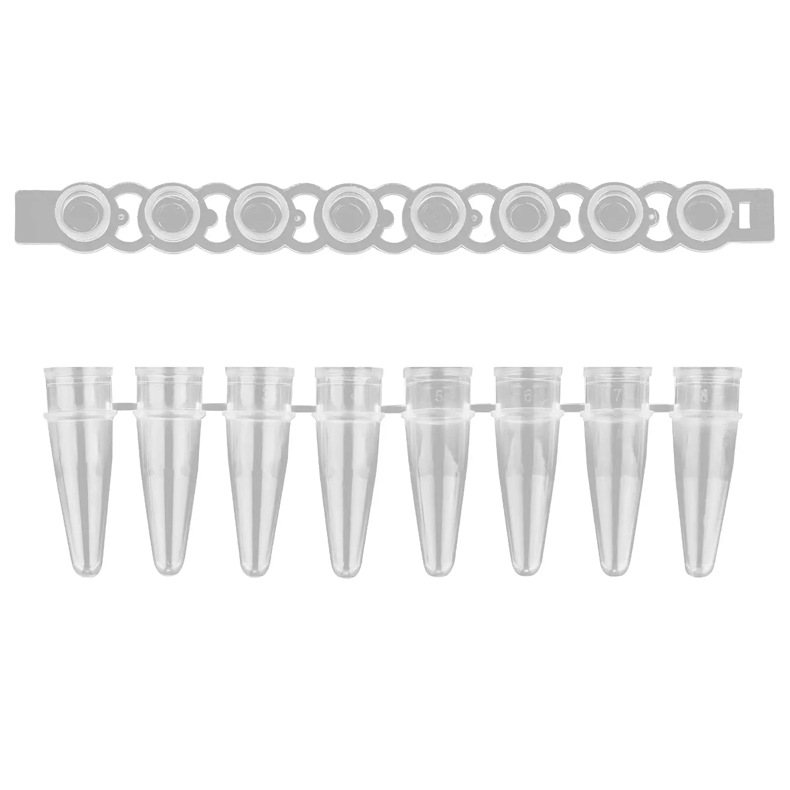 8-Strip PCR Tubes, 0.2ml Thin-Wall Flat Cap, Transparent, 200 Pack Consumables-8-Strip PCR Tubes