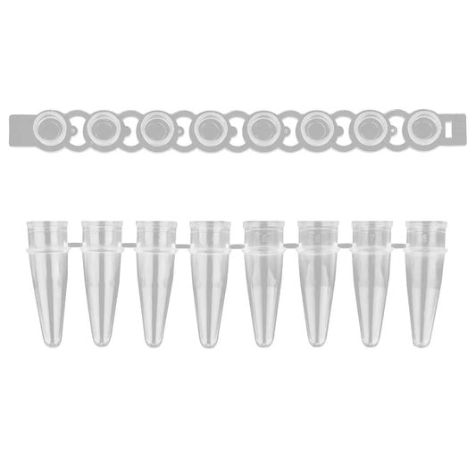8-Strip PCR Tubes, 0.2ml Thin-Wall Flat Cap, Transparent, 200 Pack Consumables-8-Strip PCR Tubes