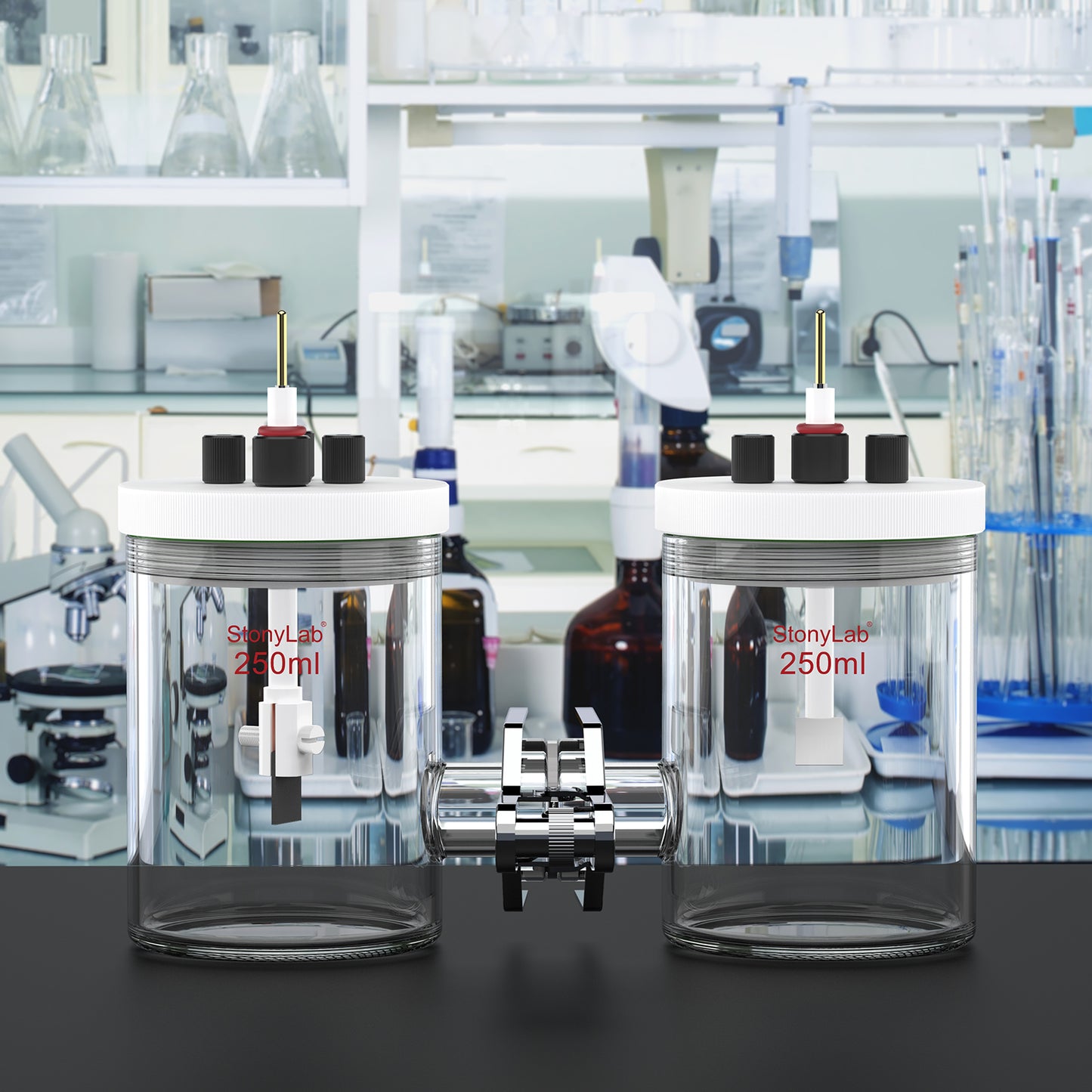 H-Type Electrolytic Cells with Two Electrodes [50-500 ml]