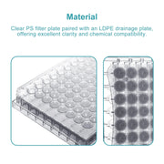 Side view and dimensional layout of the durable StonyLab 96-Well PTFE Membrane Filter Plate
