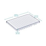 Close-up view showing the precise design and material of StonyLab 96-Well Semi-Skirted PCR Plate