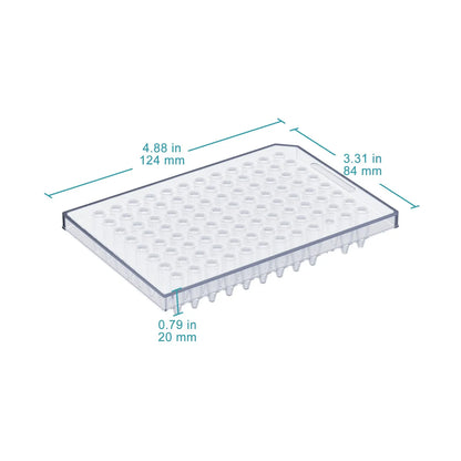 96-Well Semi-Skirted PCR Plate, 0.2 mL, Clear Polypropylene, DNase/RNase-Free