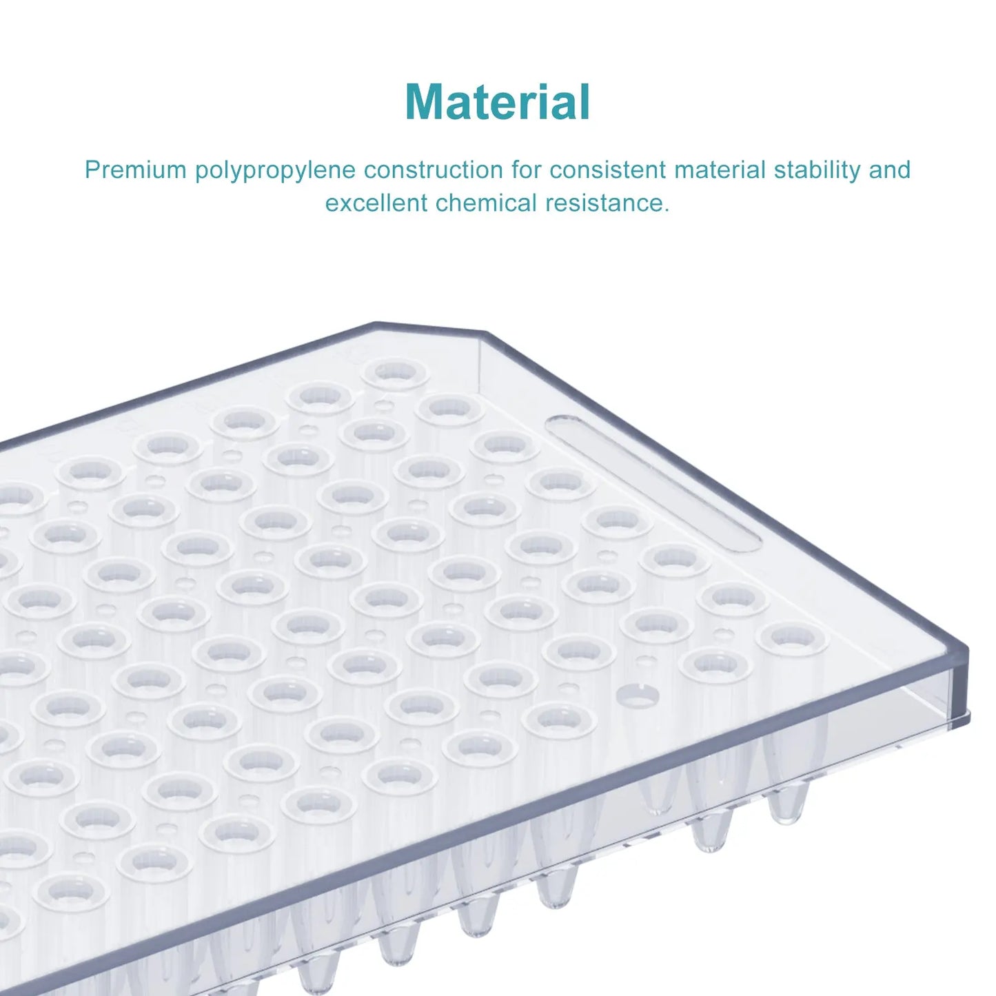 96-Well Semi-Skirted PCR Plate, 0.2 ml, Clear Polypropylene, DNase/RNase-Free Plate-PCR