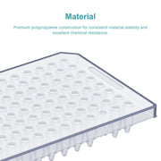 Side view and dimensional layout of the durable StonyLab 96-Well Semi-Skirted PCR Plate