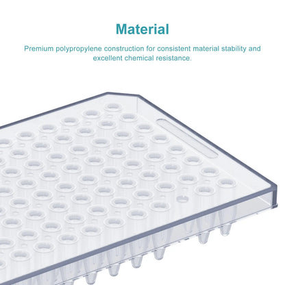 96-Well Semi-Skirted PCR Plate, 0.2 ml, Clear Polypropylene, DNase/RNase-Free Plate-PCR