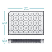 Close-up view showing the precise design and material of StonyLab 96-Well TC-Treated Cell Culture Plate