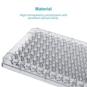 Side view and dimensional layout of the durable StonyLab 96-Well TC-Treated Cell Culture Plate
