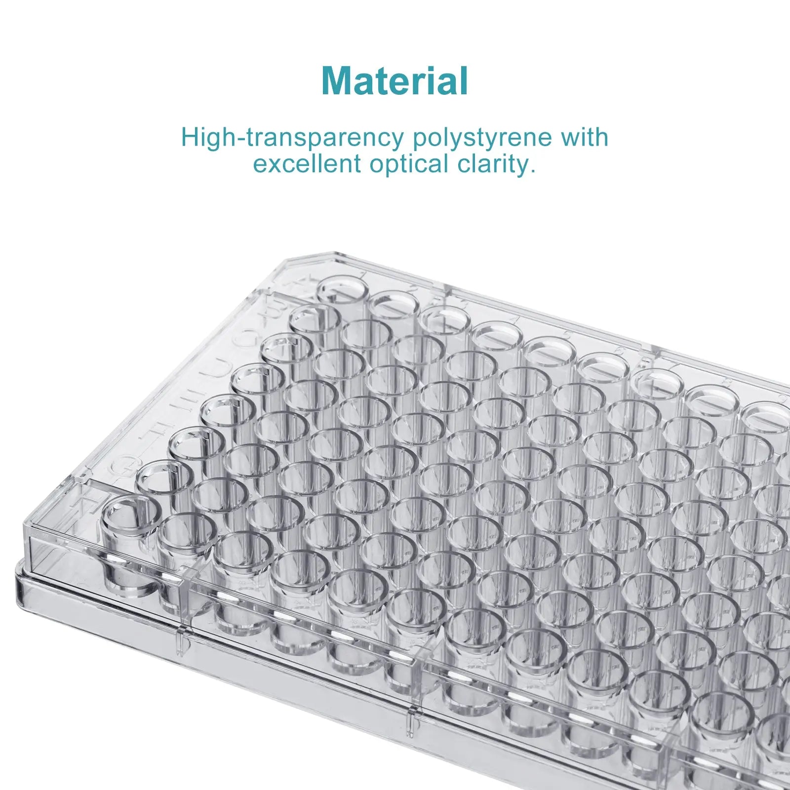 Side view and dimensional layout of the durable StonyLab 96-Well TC-Treated Cell Culture Plate